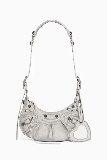XS  Le Cagole Dirty-effect Shoulder Bag in Leather