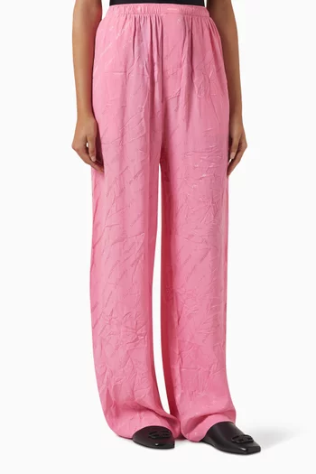 Logomania Pyjama Pants in Silk-jacquard