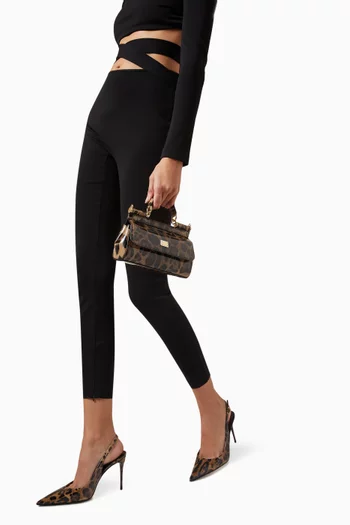 x Kim Small Sicily Leopard-print Top-handle Bag in Polished Leather