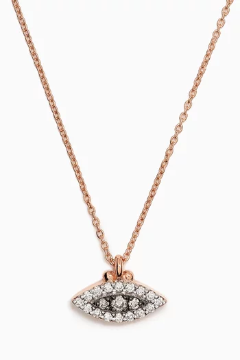 Almond Eye Diamond Necklace in 14kt Rose Gold