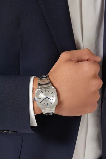 Square Watch in Stainless Steel, 37mm