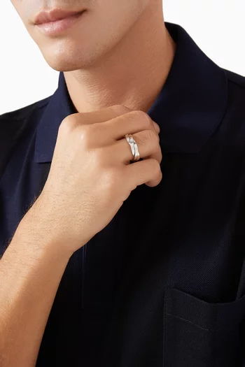 DY Helios™ Band Ring with Pavé Black Diamonds in Sterling Silver, 6mm