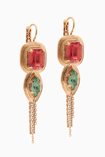 Chic Crystal Sleeper Earrings in 14kt Gold-plated Metal
