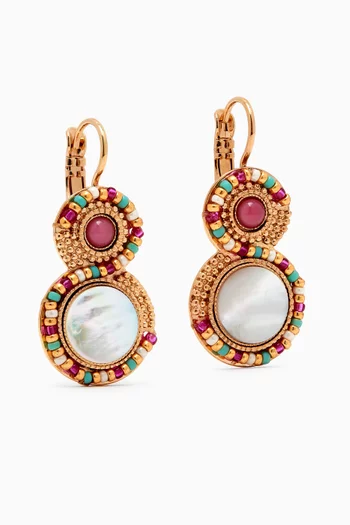 Claudia Mother-of-Pearl Sleeper Earrings in 14kt Gold-plated Metal
