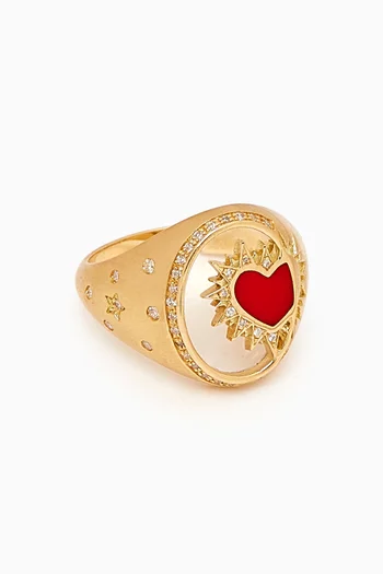 Heart on Biladi Diamond Ring in 18kt Gold