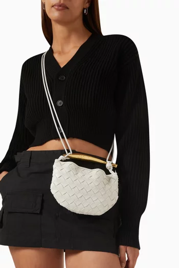 حقيبة ساردين ميني جلد مجدول