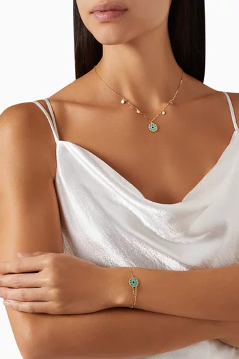 Amelia Dubai Mother of Pearl Reversible Bracelet in 18kt Gold