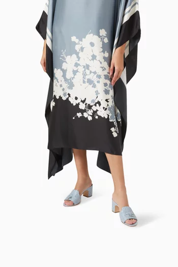 Summer Charms 55 Block Mules in Ostrich Leather