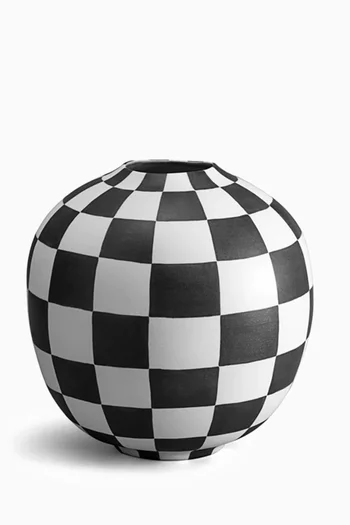 Large Damier Vase in Porcelain