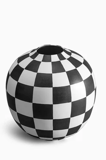 Large Damier Vase in Porcelain