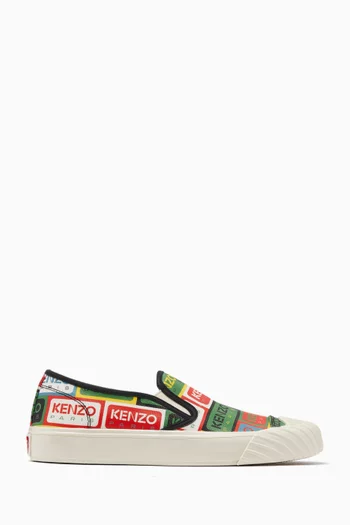 Kenzoschool Laceless Sneakers in Coated Canvas