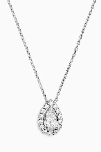 Pear Halo Diamond Pendant Necklace in 18kt White Gold