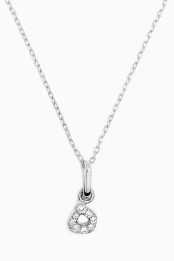Arabic Letter H ه Diamond Necklace in 18kt White Gold