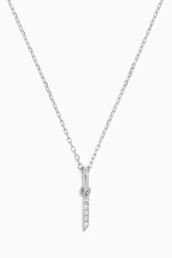 Arabic Letter A ا Diamond Necklace in 18kt White Gold