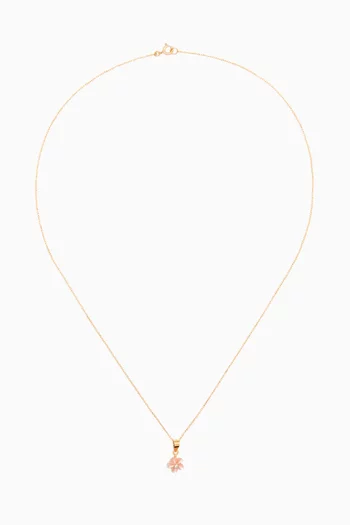 قلادة بدلاية على شكل زهرة بعرق اللؤلؤ والماس ذهب أصفر عيار 18