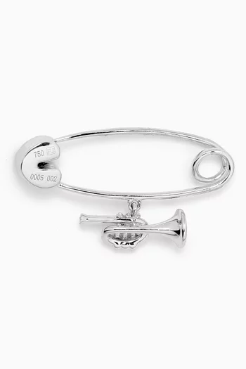 بروش للأطفال بحلية بوق مرصع بياقوت وماس ذهب عيار 18