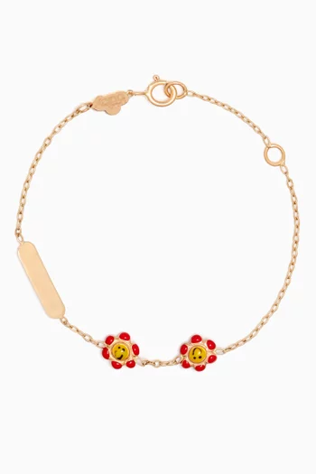 Smiley Floral Bracelet in 18kt Yellow Gold