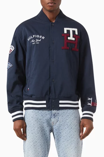 Varsity Monogram Jacket in Cotton-blend