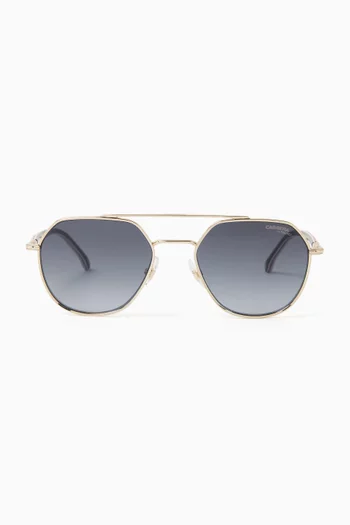 303/S Geometric Sunglasses in Stainless Steel