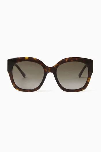 Leela Tortoise-shell Oversized Sunglasses in Acetate