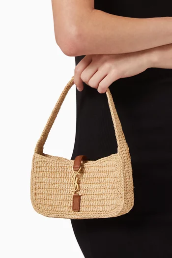 Mini Le 5 à 7 Hobo Shoulder Bag in Woven Raffia