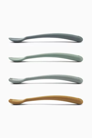 Shea Feeding Cutlery in Silicone, Set of 4