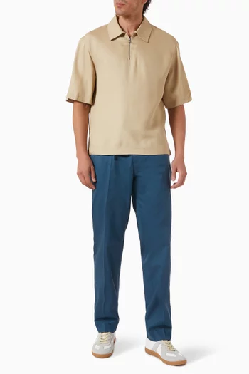 Straight-leg Pants in Cotton-blend