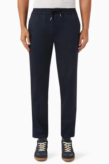 Straight-leg Trousers in Cotton Blend