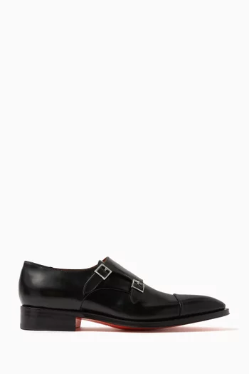 Double Monk Formal Shoes in Leather
