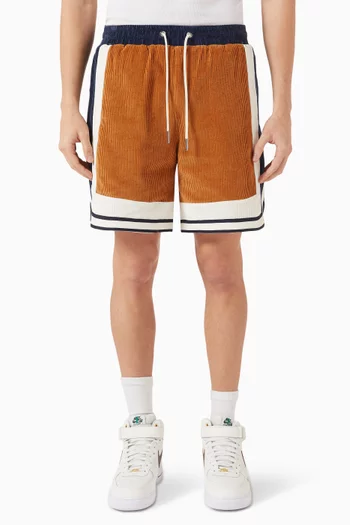 Curtis Colour-blocked Shorts in Corduroy