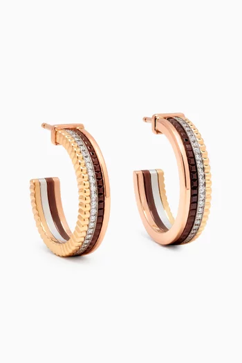 XS Quatre Classic Diamond Hoop Earrings in 18kt Mixed Gold