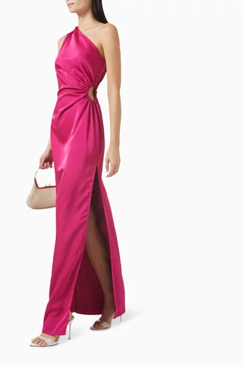 Michela One-shoulder Gown in Satin