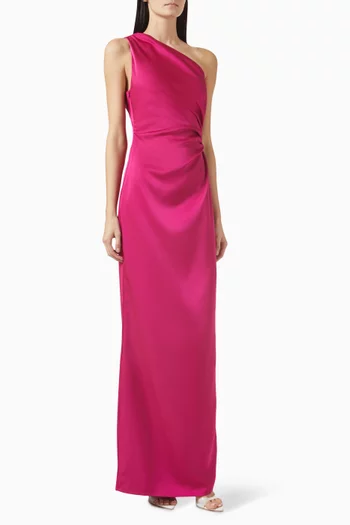 Michela One-shoulder Gown in Satin