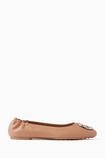 Claire Round-toe Ballet Flats in Leather