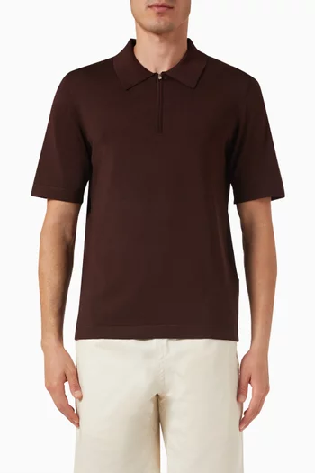 Half-zip Polo Shirt in Viscose-blend