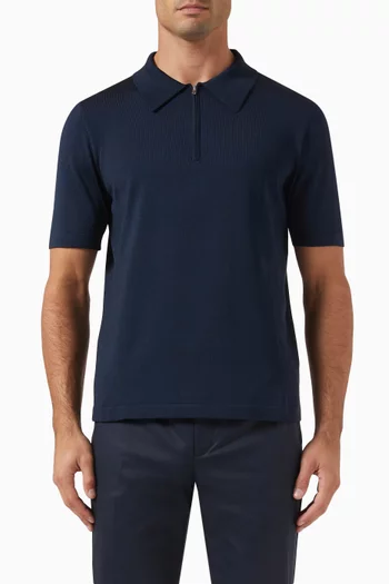 Half-zip Polo Shirt in Viscose-blend