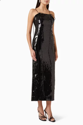 Strappy Midi Dress in Sequins