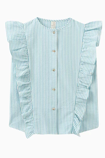 Baiana Ruffle Shell Blouse in Cotton