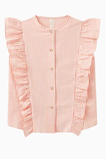 Baiana Ruffle Shell Blouse in Cotton