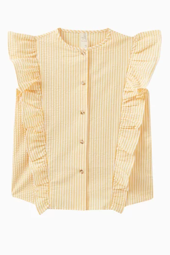 Baiana Ruffle Shell Blouse in Cotton