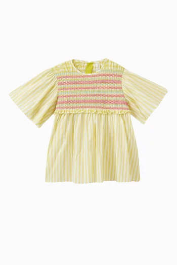 Sofia Smocked Blouse in Cotton