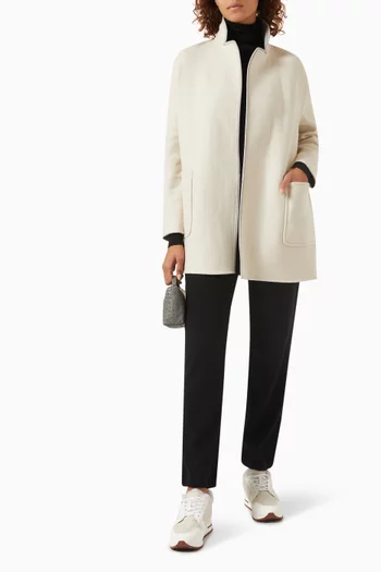 جاكيت جيمي بوجهين كشمير من صوف صغار الماعز