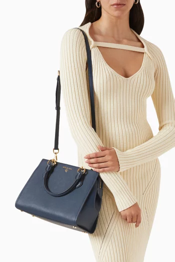 Medium Marilyn Zip Satchel Bag in Leather