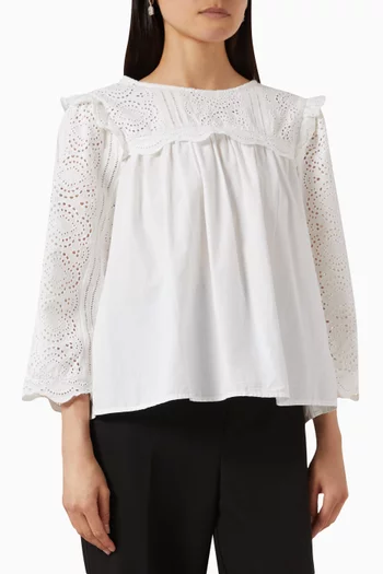 Broderie Anglais Top in Organic Cotton
