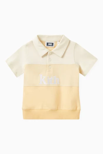 Graham Colorblocked Polo Shirt in Cotton-interlock Fabric