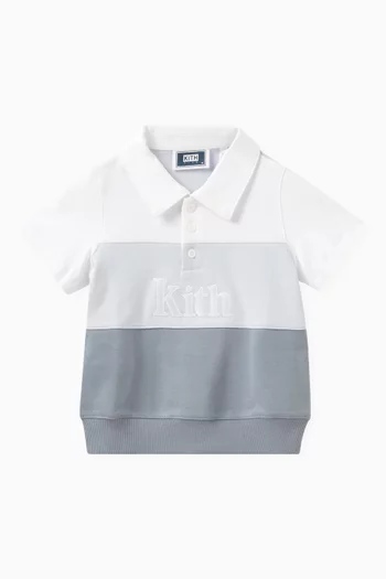 Graham Colorblocked Polo Shirt in Cotton-interlock Fabric