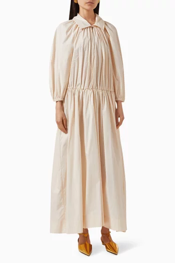 Collected Collared Maxi Dress in Organic Cotton