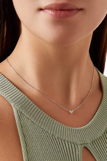 Heart Diamond Pendant Necklace in 18kt White Gold, 0.3ct