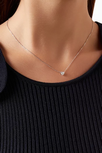 Heart Diamond Pendant Necklace in 18kt White Gold, 0.5ct