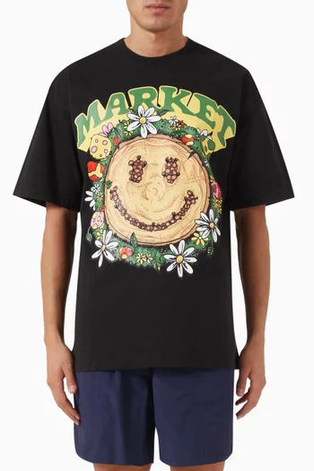 Smiley Decomposition T-shirt in Cotton Jersey